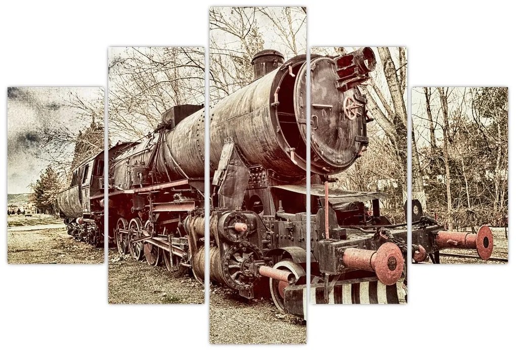 Tablou cu locomotivă istorică (150x105 cm)
