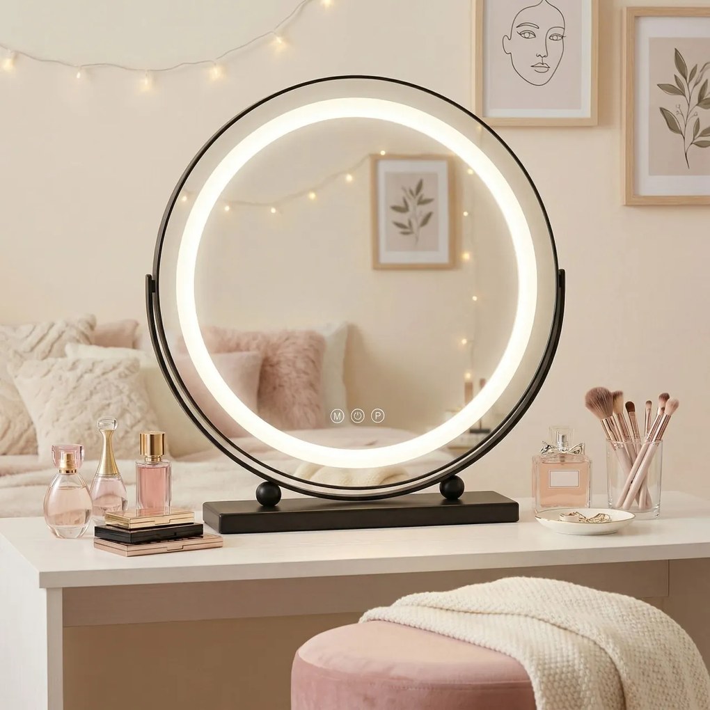 Oglindă LED MAKE-UP Black 40 cm