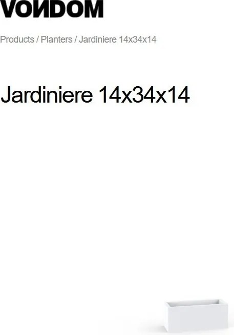 Ghiveci plante design decorativ modern interior / exterior JARDINIERE mini 14x34x14cm