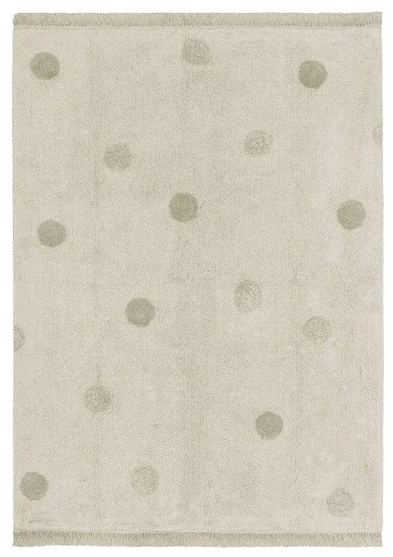 Covor pentru copii kaki/crem lavabil/țesut manual din bumbac 120x160 cm Hippy Dots Olive – Lorena Canals