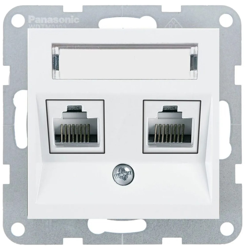 Priza dubla internet cat 6, IP20, Alb, Panasonic Karre Plus 55