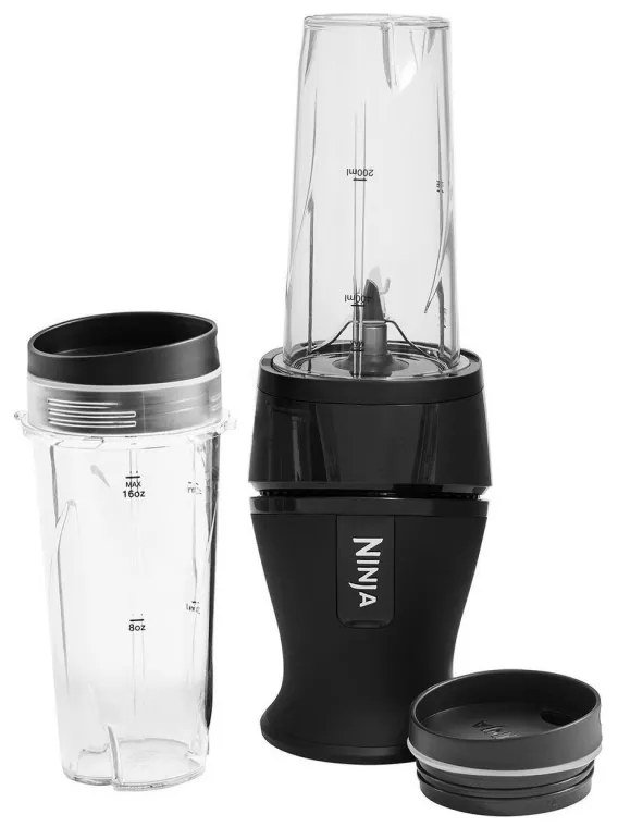 Blender vertical Ninja NINJA QB3001EUS, 700W, 2x470 ml, 18000 rpm, Fructe intregi, Negru/Gri