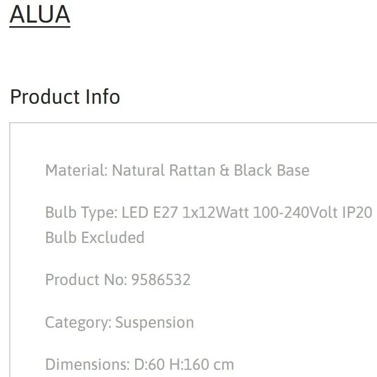 Lustra ratan design natural ALUA NVL-9586532