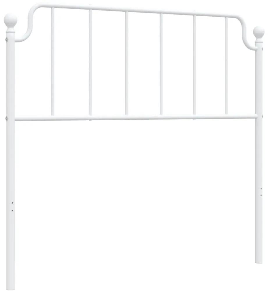 373966 vidaXL Tăblie de pat metalică, alb, 107 cm