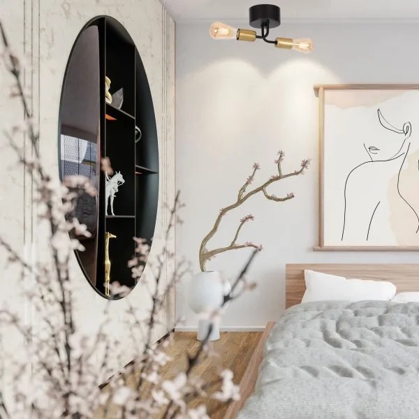 Lustră aplicată BRENDA 2xE27/60W/230V neagră/aurie