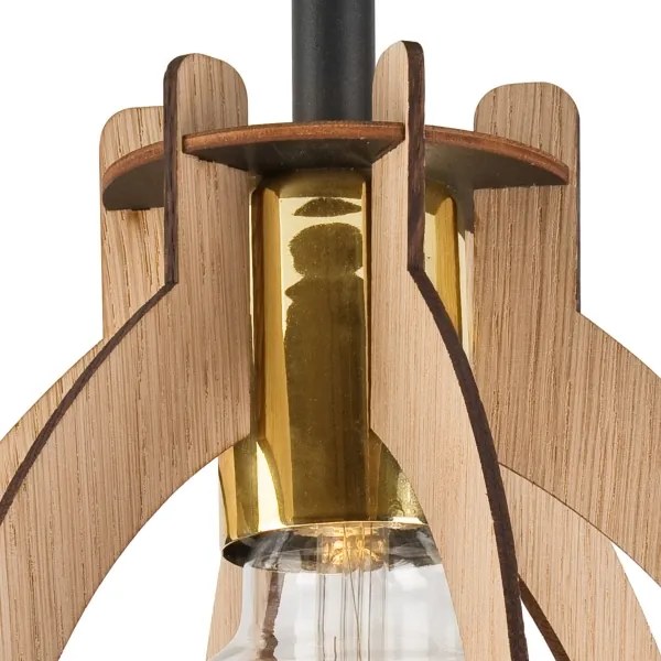 Lustră aplicată LANDO 1xE27/15W/230V stejar