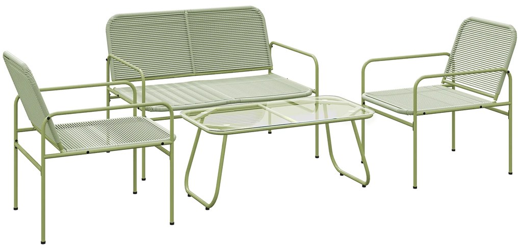 Outsunny Ratan Verde Balcon | Aosom Romania
