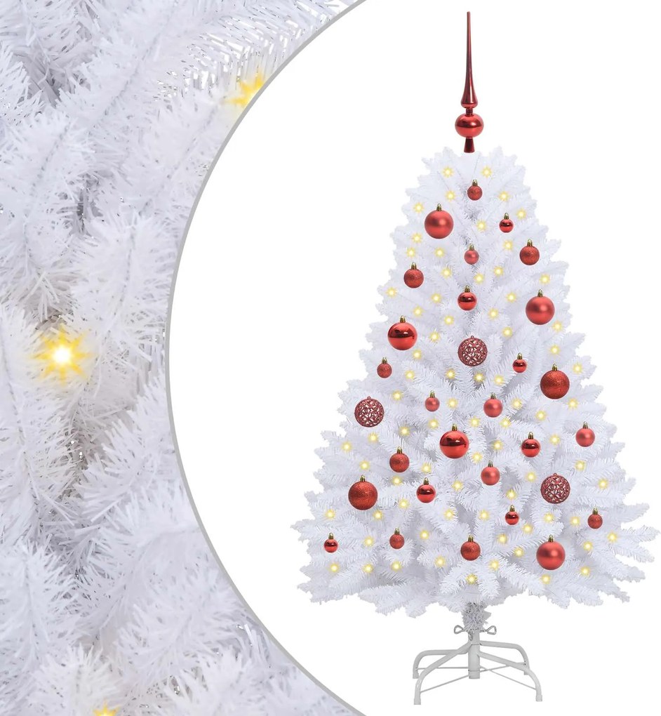 vidaXL Brad de Crăciun artificial cu ramuri articulare Alb 120 cm