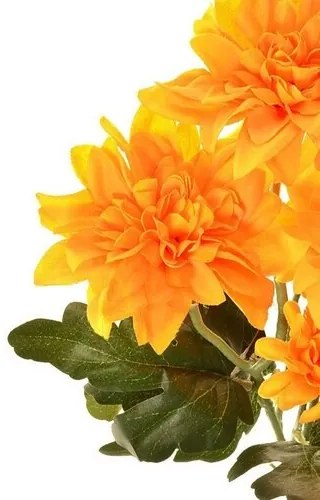 Floare artificială Dahlia galbenă, 54 cm