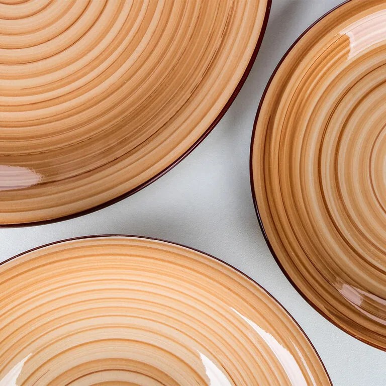 Set de masă ceramic SPIRAL BROWN 30 piese