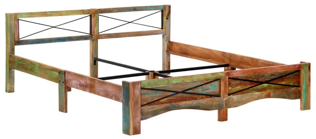 Cadru de pat, 180 x 200 cm, lemn masiv reciclat 180 x 200 cm