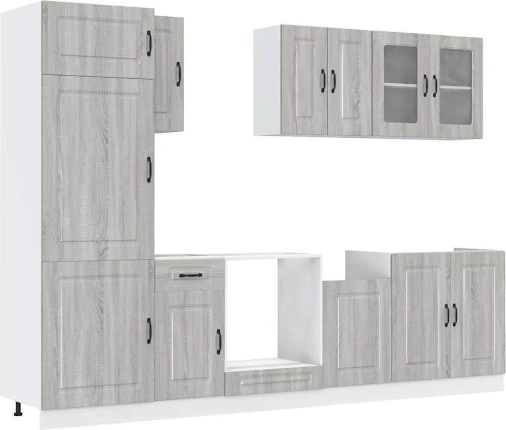 vidaXL Set de dulapuri de bucătărie 8 piese „Kalmar” lemn Sonoma gri