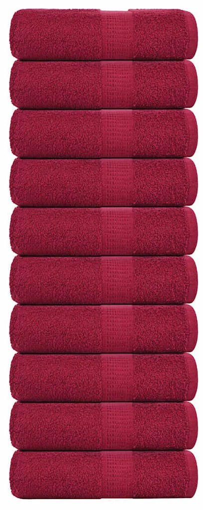 vidaXL Prosoape de baie 10 buc. FROGN Bordeaux 30x30 cm 100% bumbac