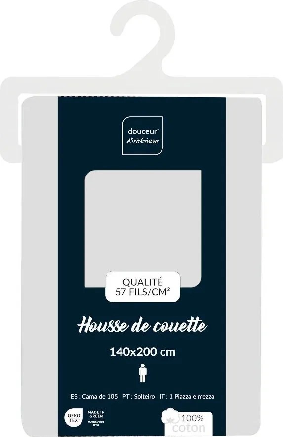 Lenjerie de pat albă din bumbac pentru pat de o persoană 140x200 cm Lina – douceur d'intérieur