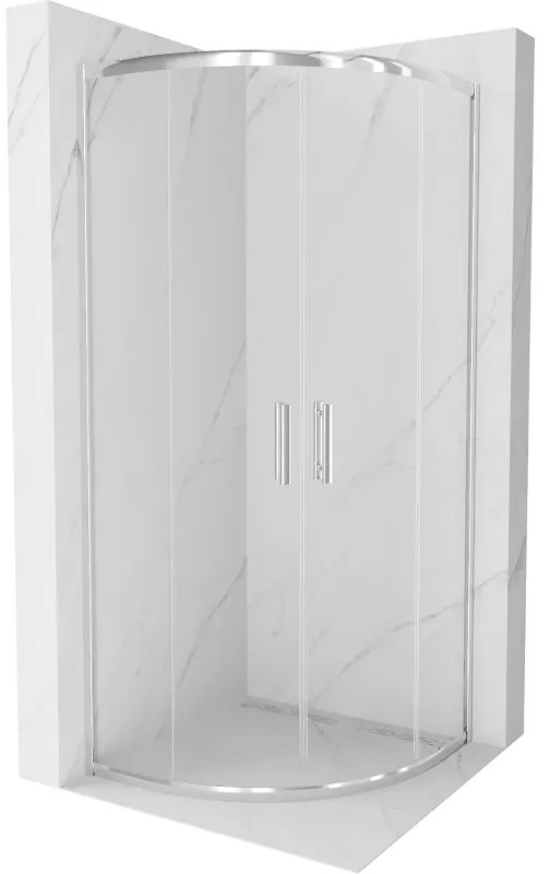Cabina de duș Mexen Rio semi-rotundă 90 x 90 cm, transparentă, crom - 863-090-090-01-00