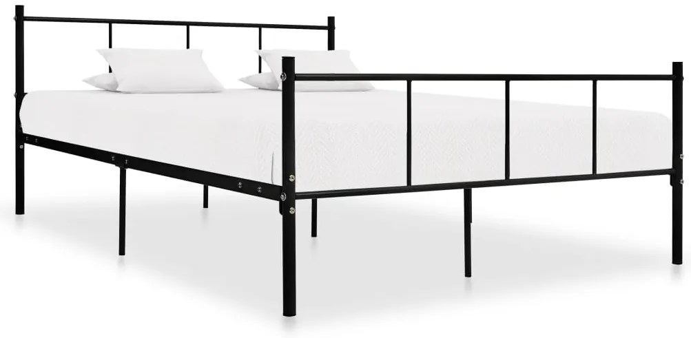 vidaXL Cadru de pat, negru, 140 x 200 cm, metal