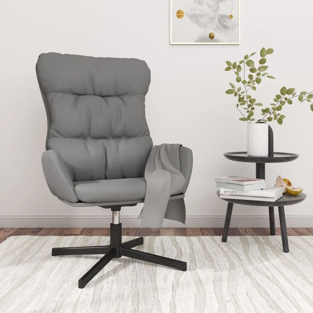 341190 vidaXL Scaun de relaxare, gri antracit, piele ecologică