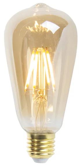 Lampă LED cu filament E27 dimmabilă ST64 goldline 5W 380 lm 2200K
