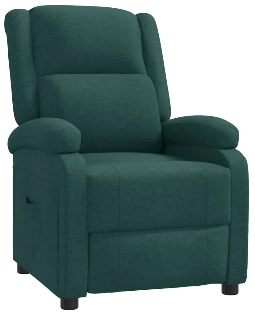 342424 vidaXL Fotoliu rabatabil, verde închis, material textil
