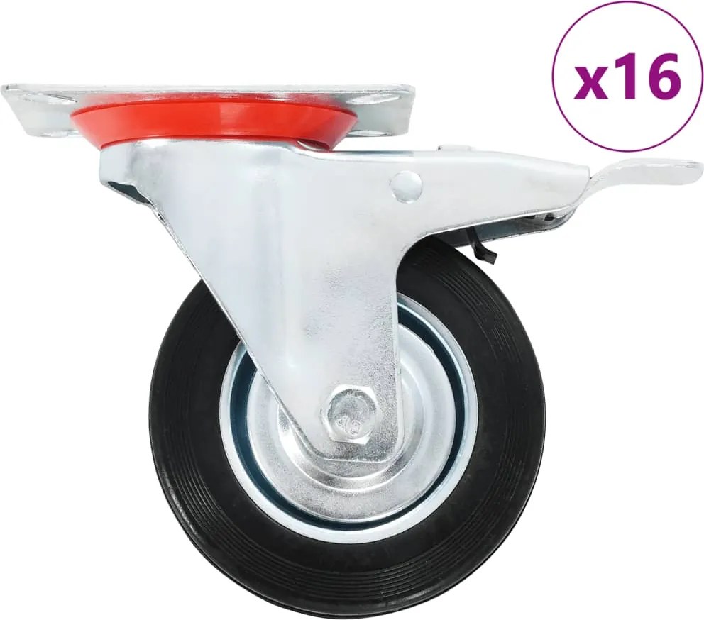 vidaXL Roți pivotante, 16 buc., 100 mm