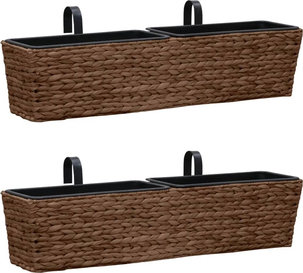 vidaXL Jardiniere de plante, 2 buc., maro, zambilă de apă
