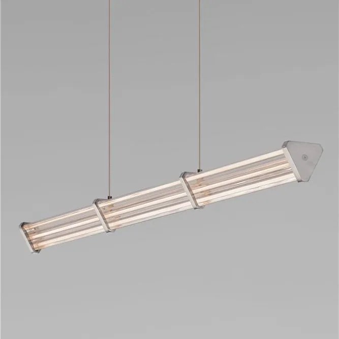 Lustra LED 3000K suspendata design liniar PHEME nickel satinat