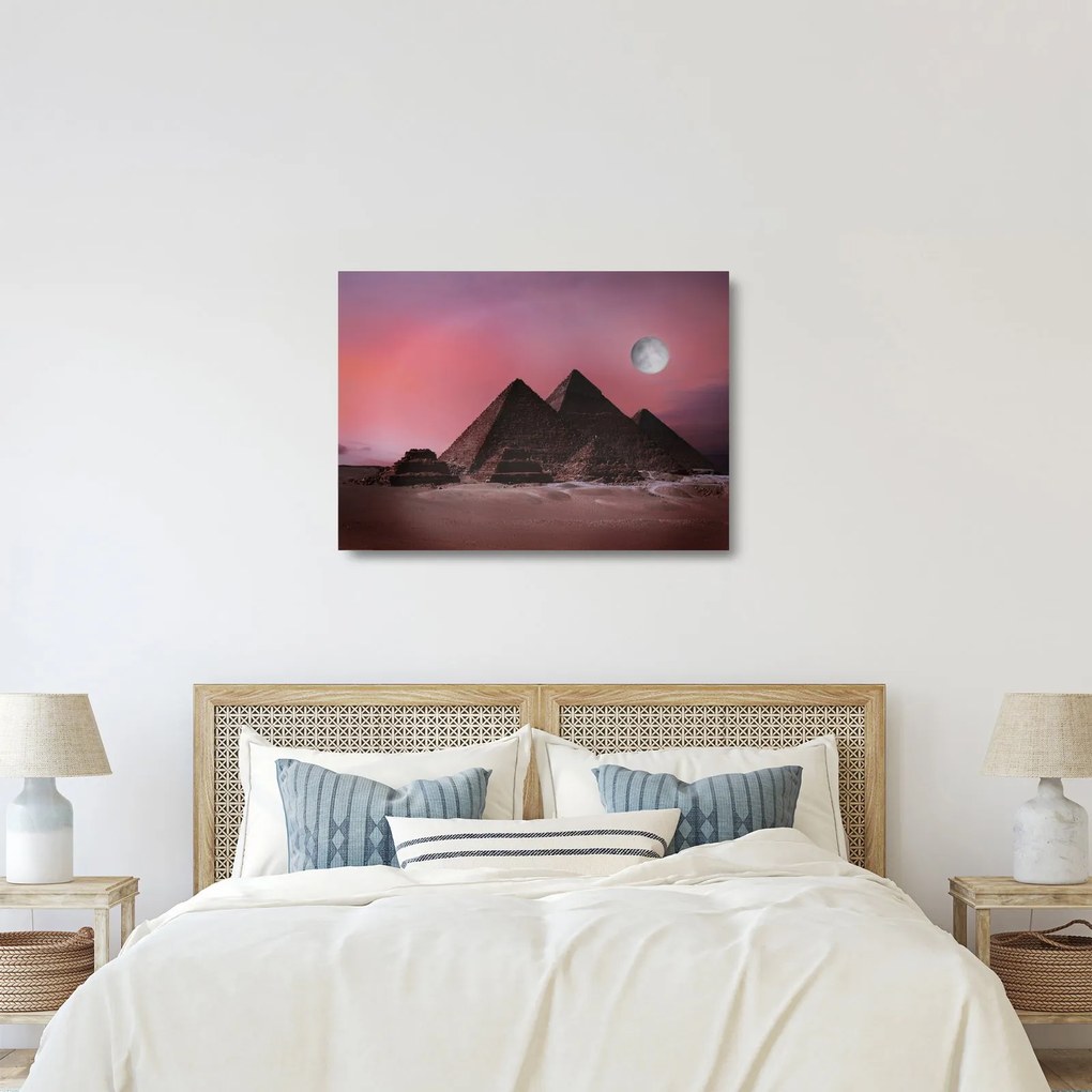 Tablou pe sticlă - Piramidă, Giza, Egipt (70x50 cm)