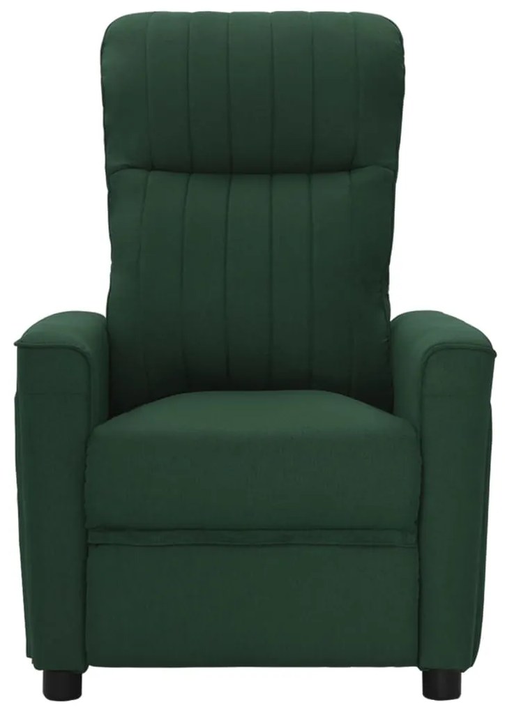 342259 vidaXL Fotoliu rabatabil, verde închis, material textil
