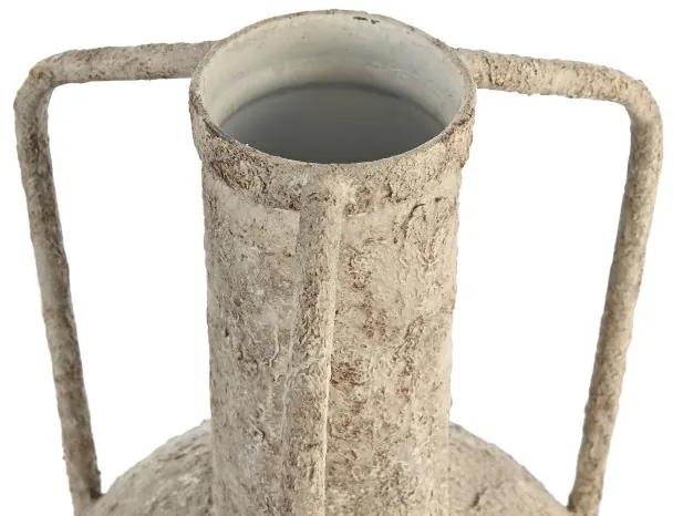 Vaza Monument metal antichizat crem 23x35.5 cm