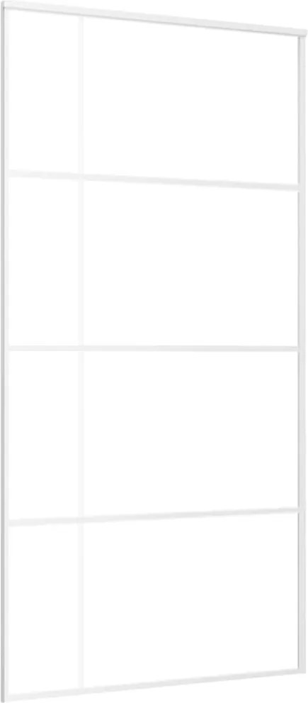 vidaXL Ușă glisantă, alb, 102,5x205 cm, sticlă ESG și aluminiu