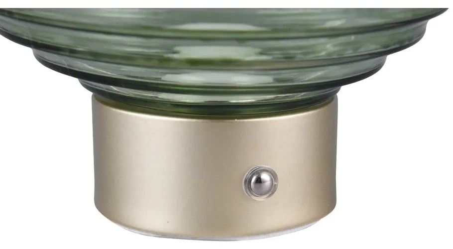 Veioză verde/aurie LED cu intensitate reglabilă cu abajur din sticlă (înălțime 14,5 cm) Earl – Reality