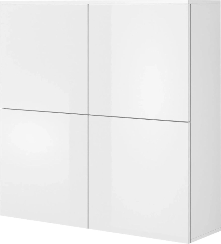 Dulap LIVO KM100, alb, cu 4 usi, 100x29x100 cm