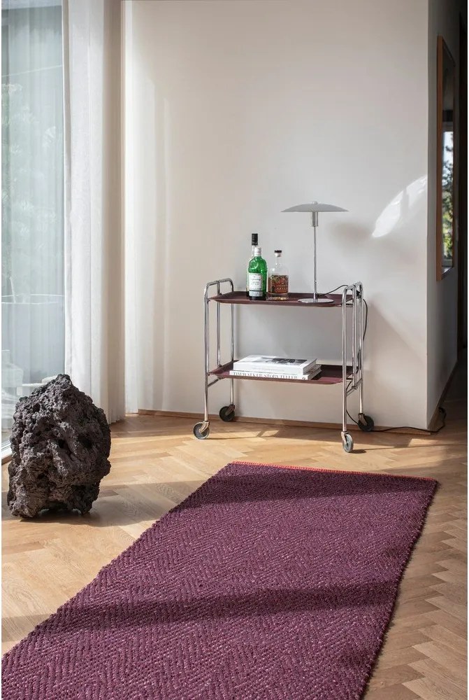 Covor tip traversă burgundy din iută 80x245 cm Notes – Mette Ditmer Denmark
