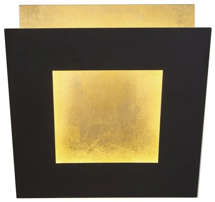 Aplica de perete LED design ambiental DALIA 22x22cm, negru/ auriu