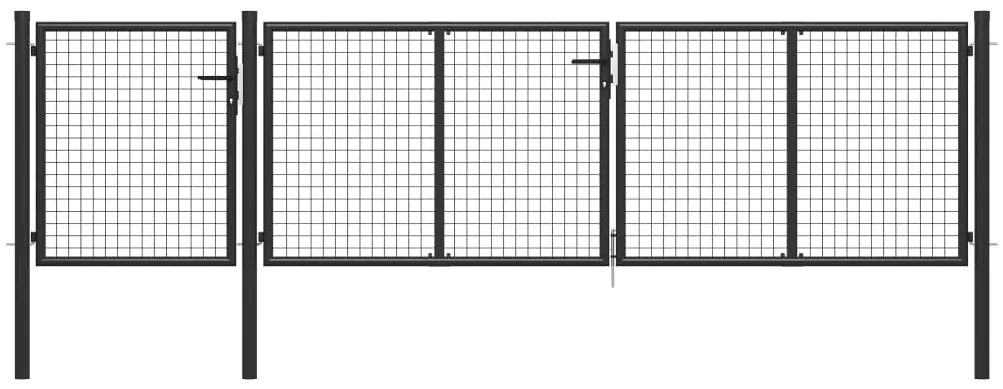 vidaXL Poartă de grădină din oțel 400x100 cm antracit