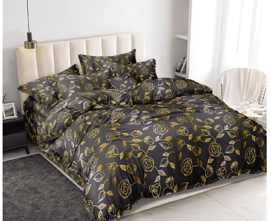Lenjerie de pat din microfibra GOLDURA gri inchis Dimensiune lenjerie de pat: 70 x 80 cm | 140 x 200 cm