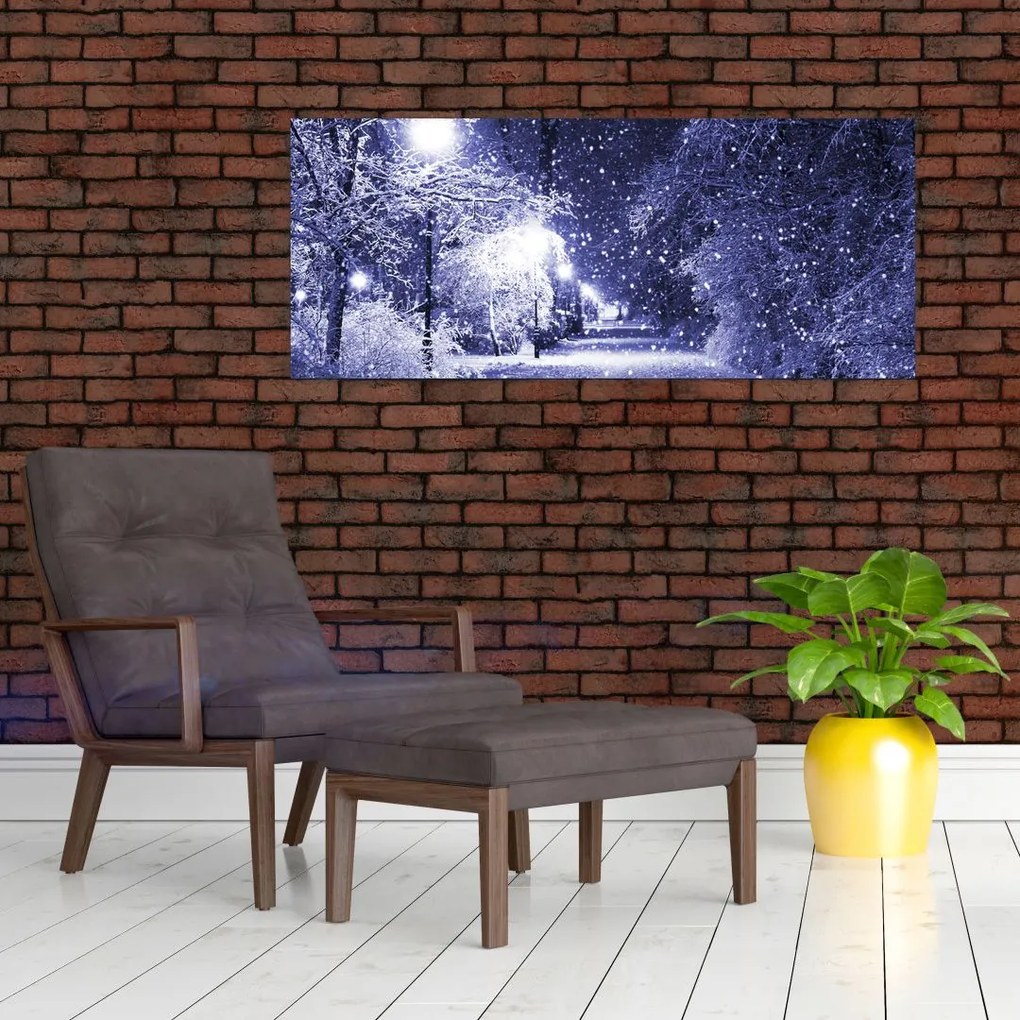 Tablou - Noaptea magică de iarnă (120x50 cm)