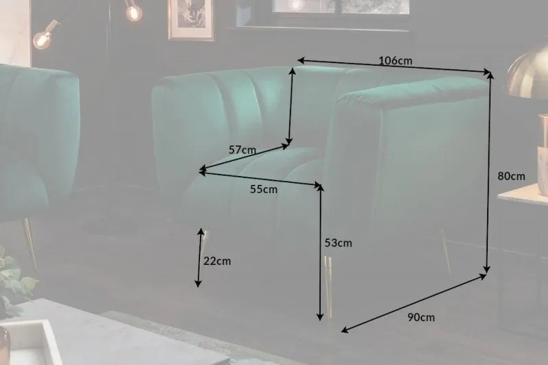 Fotoliu design elegant Noblesse, verde smarald