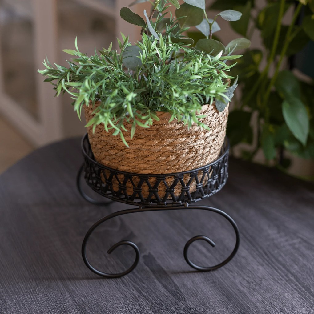 Suport pentru flori, metal, negru, RABIO
