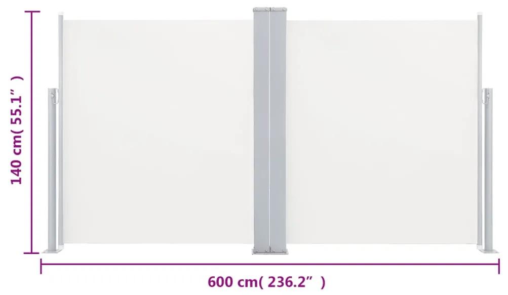 Copertina laterala retractabila, crem, 140 x 600 cm Crem, 140 x 600 cm