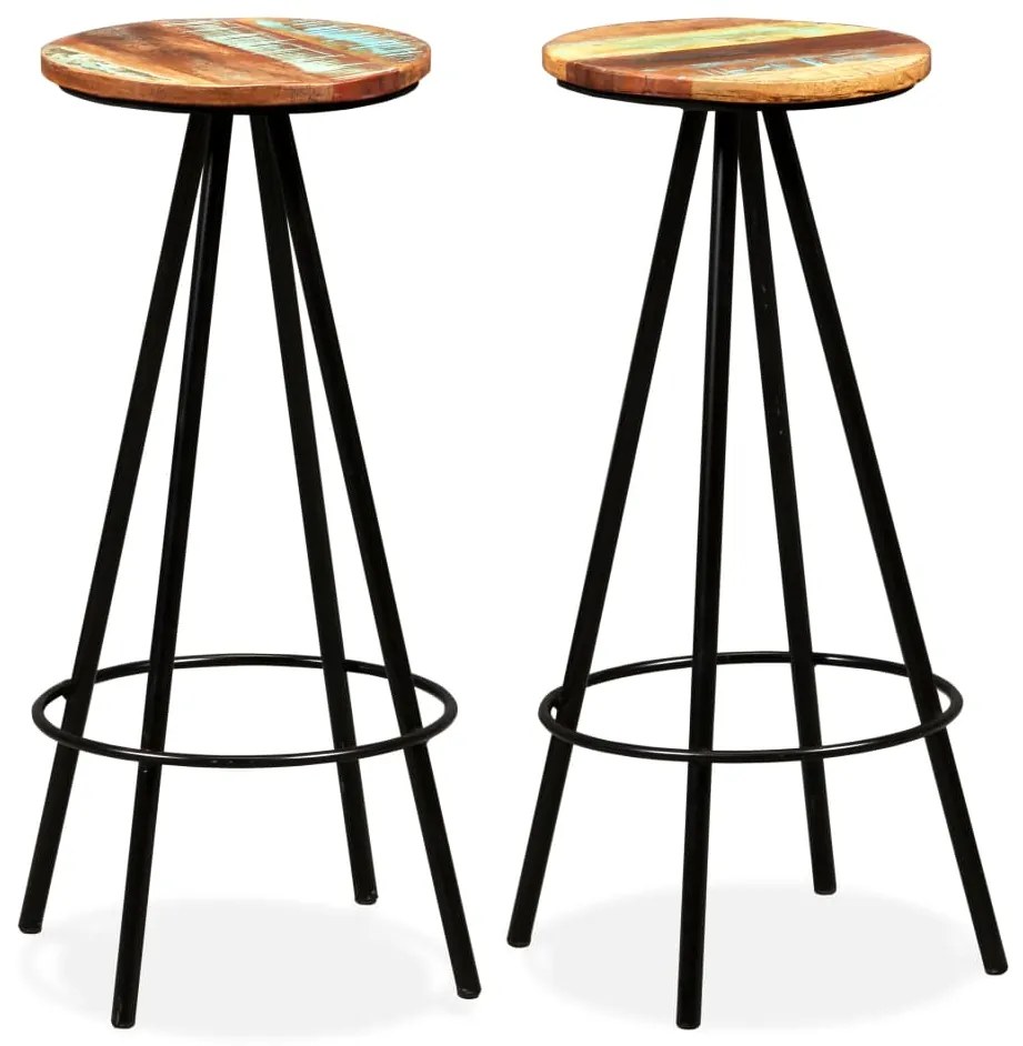 vidaXL Scaune de bar, 2 buc., lemn masiv reciclat