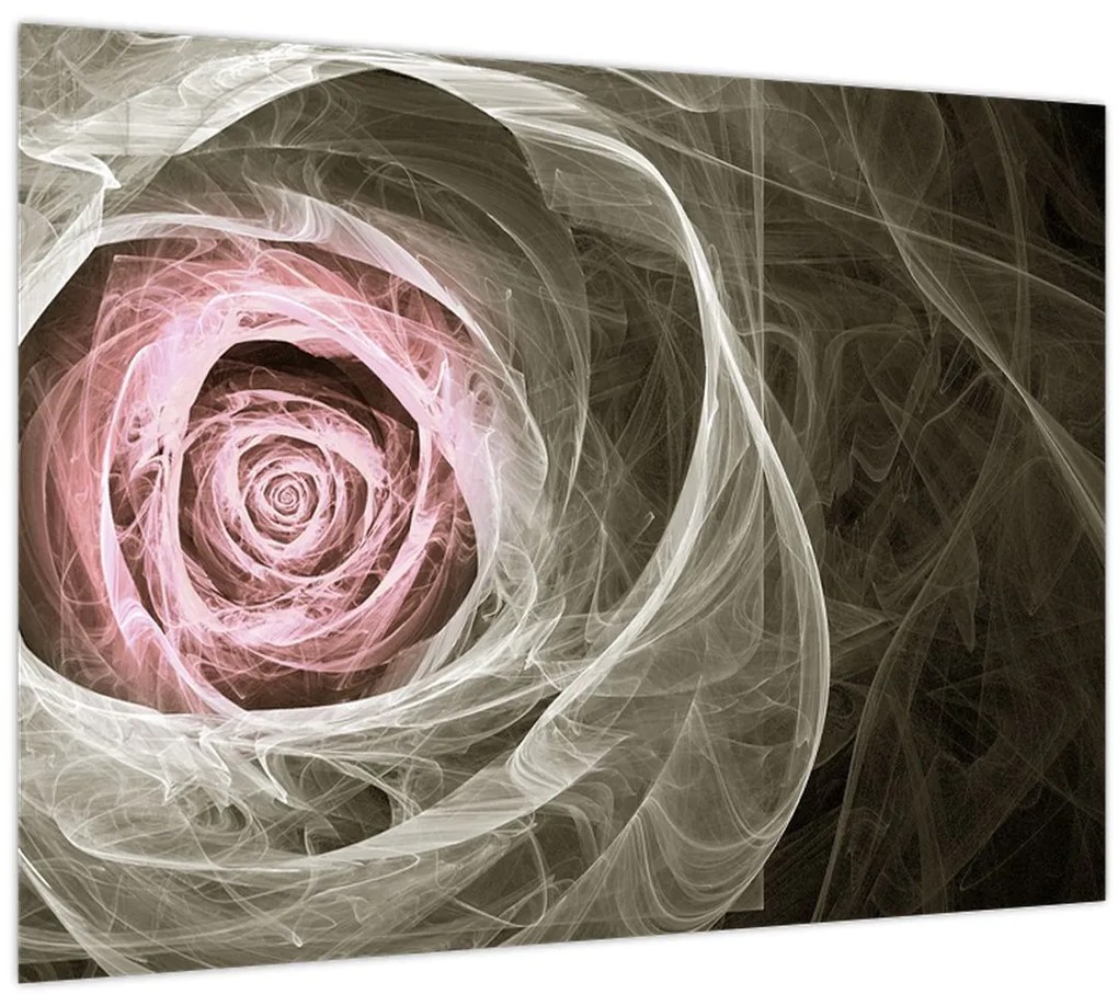 Tablou - Abstract trandafir roz deschis roz (70x50 cm)