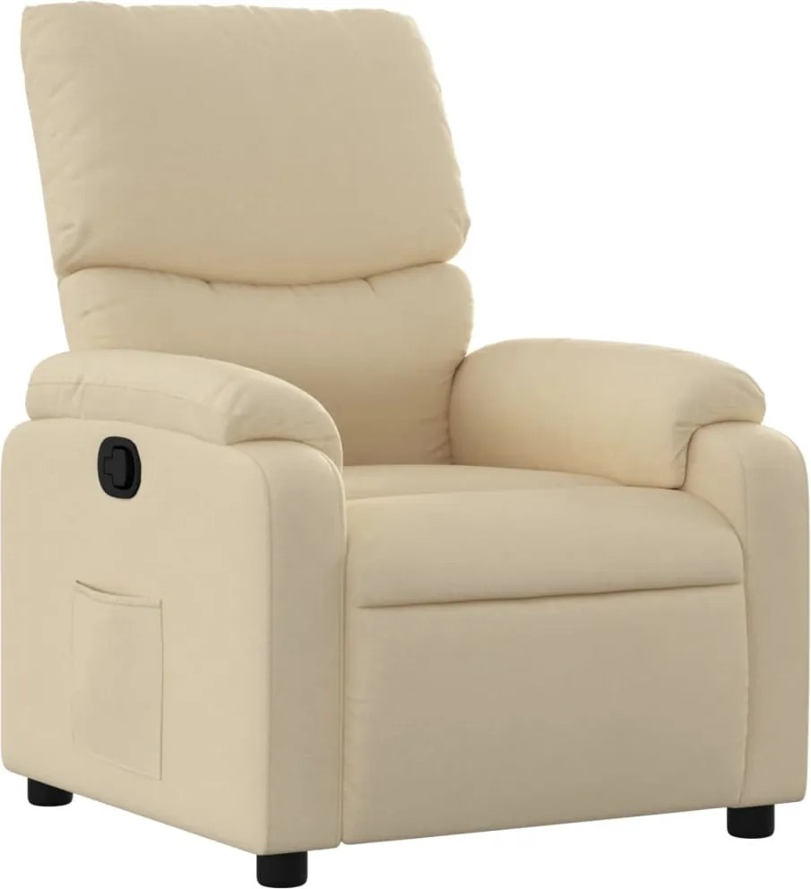 vidaXL Fotoliu rabatabil, crem, material textil