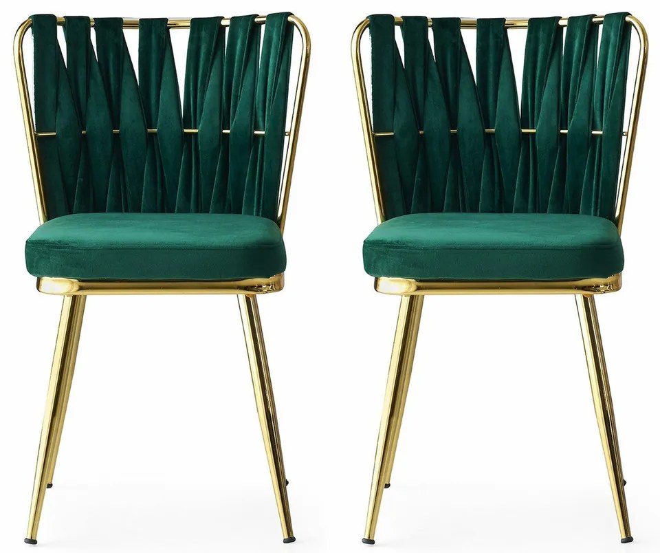 Set de scaune de sufragerie Kusakli Green, 2bucăți