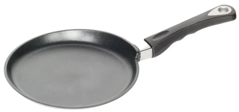 Planșetă pentru clătite AMT Gastroguss 124, 24 cm, Aluminiu turnat, Acoperire antiaderentă Lotan®, Până la 240°C, Negru