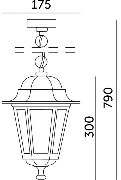Lustră de exterior pe lanț 1xE27/60W/230V neagră