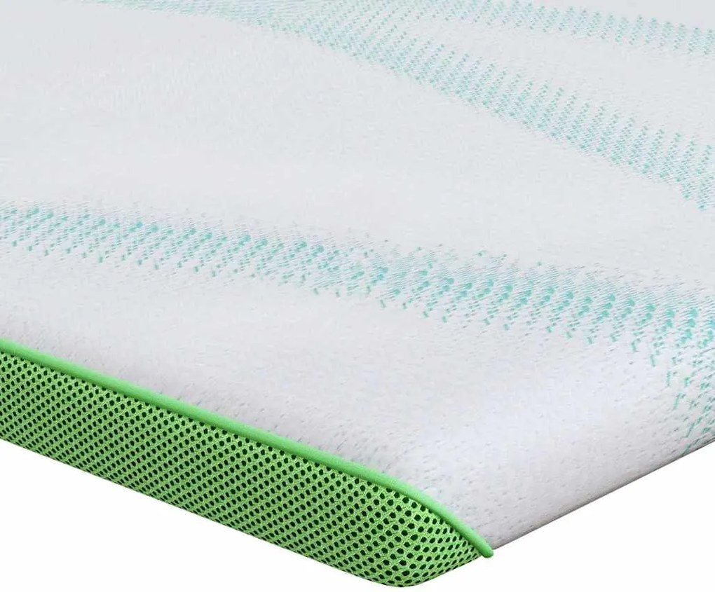 vidaXL Suport pentru saltea Alb și Verde 80 x 200 cm Material jacquard