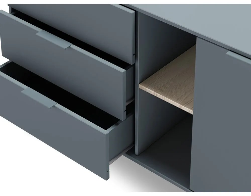 Comodă verde prăfuit 165x80x40 cm Pisco – Marckeric