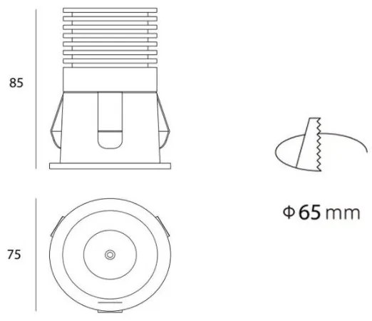 Plafonieră LED încastrată pentru baie RAY LED/10W/230V neagă IP44 LED2