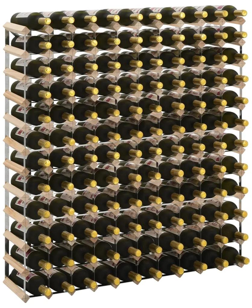 vidaXL Suport sticle de vin pentru 120 sticle, lemn masiv de pin